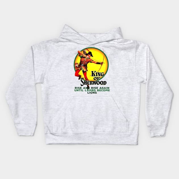 Robin Hood King of Sherwood Comic Book Style Kids Hoodie by Joaddo